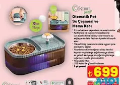 KİWİ PETS OTOMATİK PET SU ÇEŞMESİ VE MAMA KABI